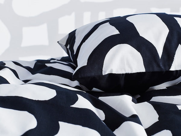 IKEA SKUGGBRACKA Duvet Cover Pillowcase(s) Full Queen White Black