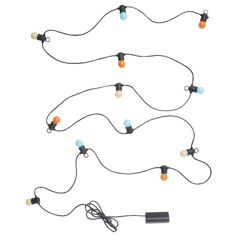 IKEA SOLVINDEN LED Lighting Chain 12 Bulbs Battery-Operated Outdoor String Light 204.845.63