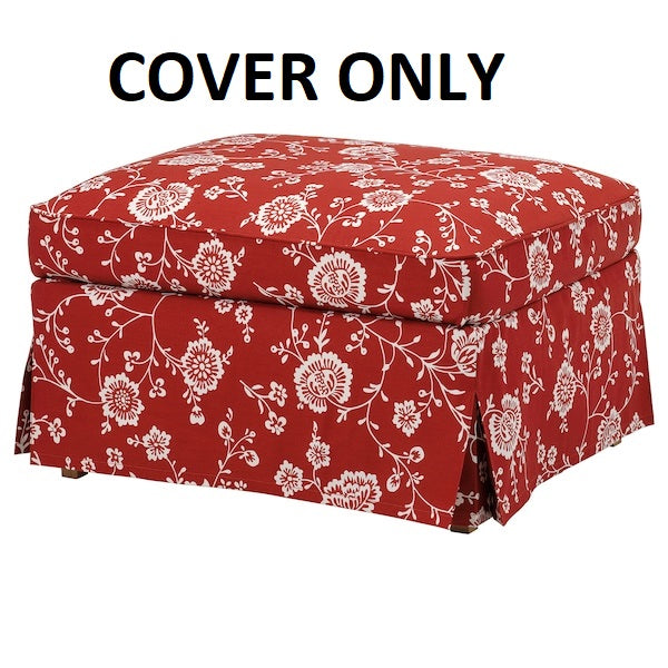 IKEA UPPLAND Cover Ottoman with Storage Virestad Red White Slipcovers 604.727.42