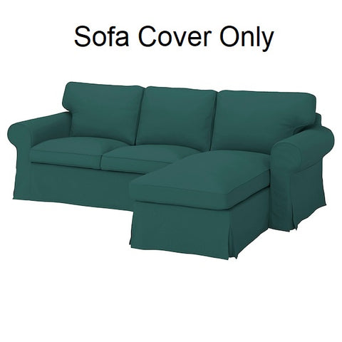 IKEA UPPLAND Cover for Sofa with Chaise Lounge Dark Turquoise Slipcover 504.727.90