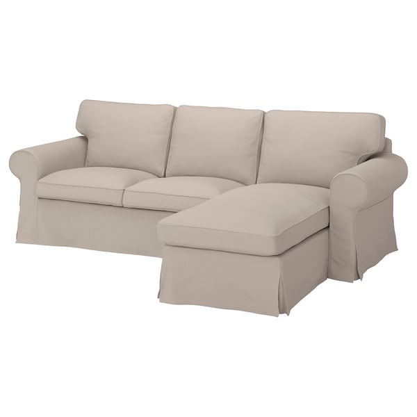 IKEA UPPLAND Cover for Sofa with Chaise Lounge Light Beige Slipcover 404.854.01