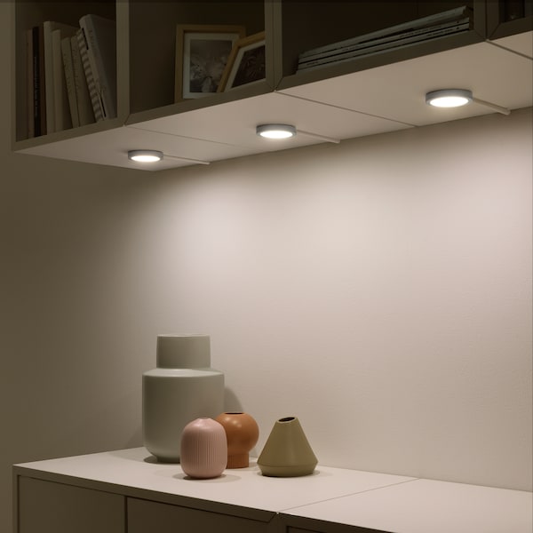 4x IKEA VAXMYRA LED Spotlight Aluminum 2 5/8" Wood Metal Glass Cabinet Bookcase 904.218.88…