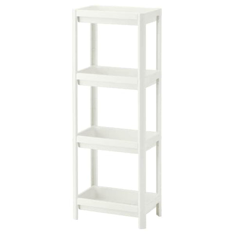 IKEA VESKEN Bathroom Shelf 14x9x39" White Toiletries Shampoo Storage Restroom