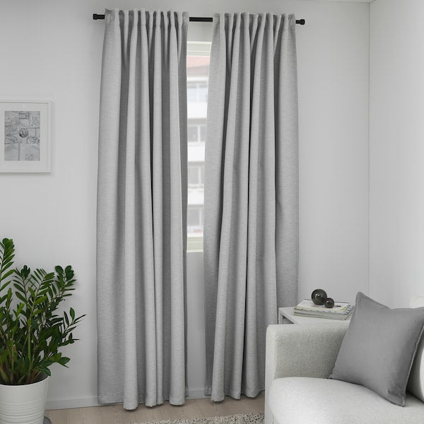 IKEA VILBORG Curtains 57x98 " Room Darkening 1 Pair Gray