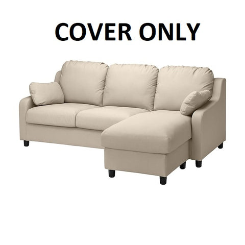 IKEA VINLIDEN Cover for Sofa with Chaise Hakebo Beige 704.437.73 Slipcovers